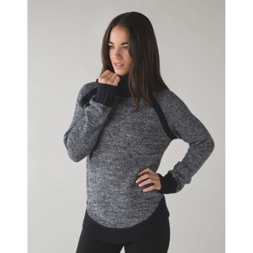 Lululemon wool snap cowl neck sweater